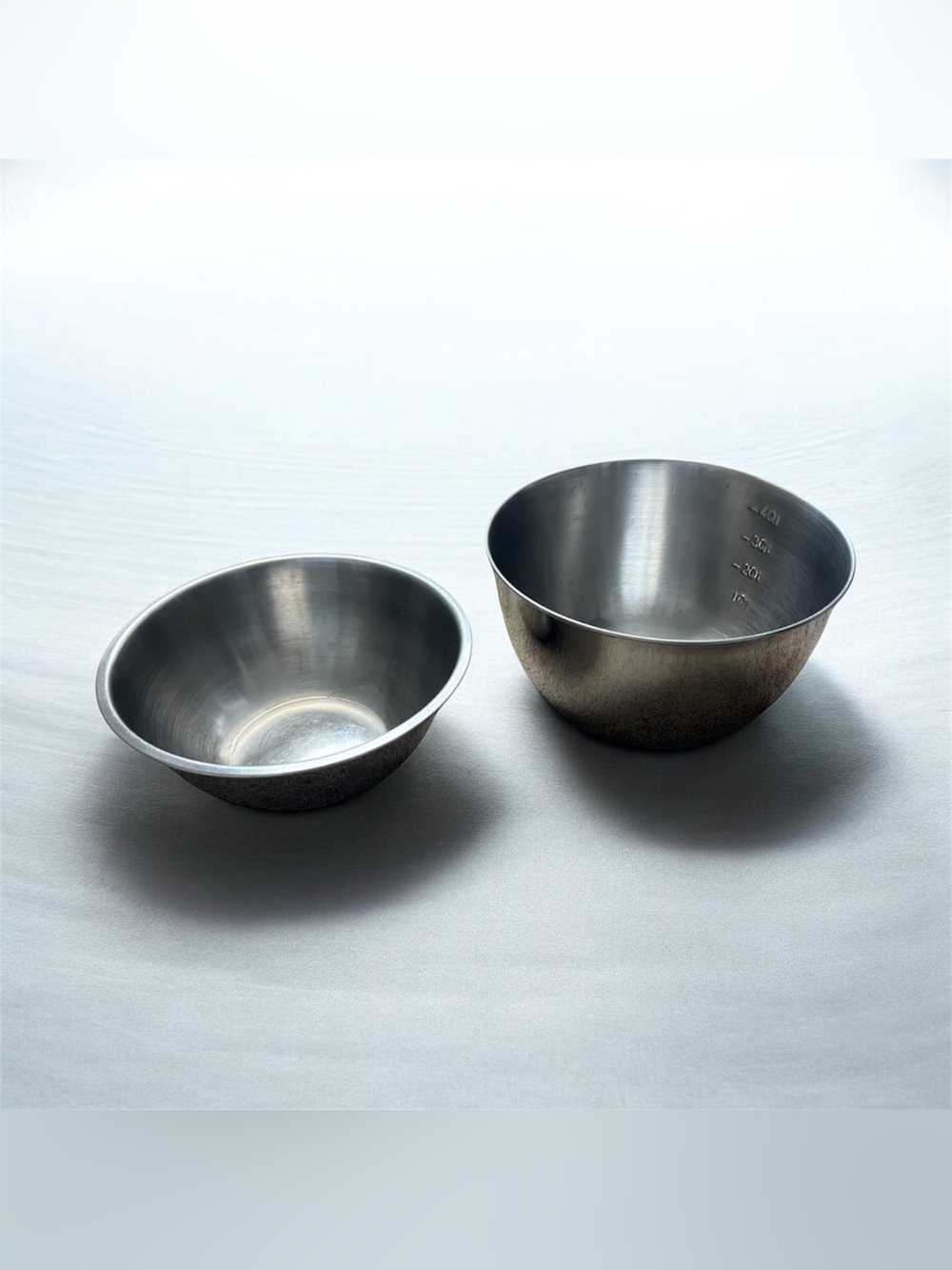 Stainless Steel Mixing Bowl Set (2-Piece) – Internal Measurement Markings